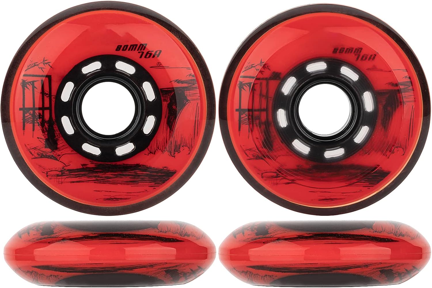 WHEEELCOME – Ruedas de hockey suaves 76A para interiores, ruedas de repuesto para patines de hockey en línea, paquete de 4 unidades, elige el color