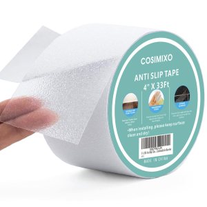 COSIMIXO Cinta antideslizante transparente de 4 pulgadas x 33 pies, impermeable, cinta antideslizante para peldaños de escaleras, barcos, escaleras, COSIMIXO Cinta antideslizante transparente de 4 pulgadas x 33 pies, impermeable, cinta antideslizante para peldaños de escaleras, barcos, escaleras,