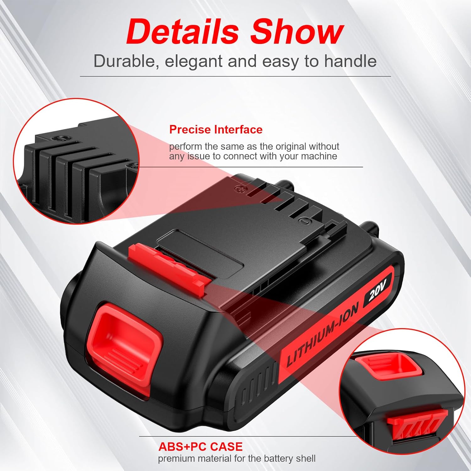 POWTREE LBXR20 – Batería de repuesto para herramientas inalámbricas Black and Decker de 20 V máx. Batería de litio LB20 LBX20 LBXR2020-OPE LBX4020