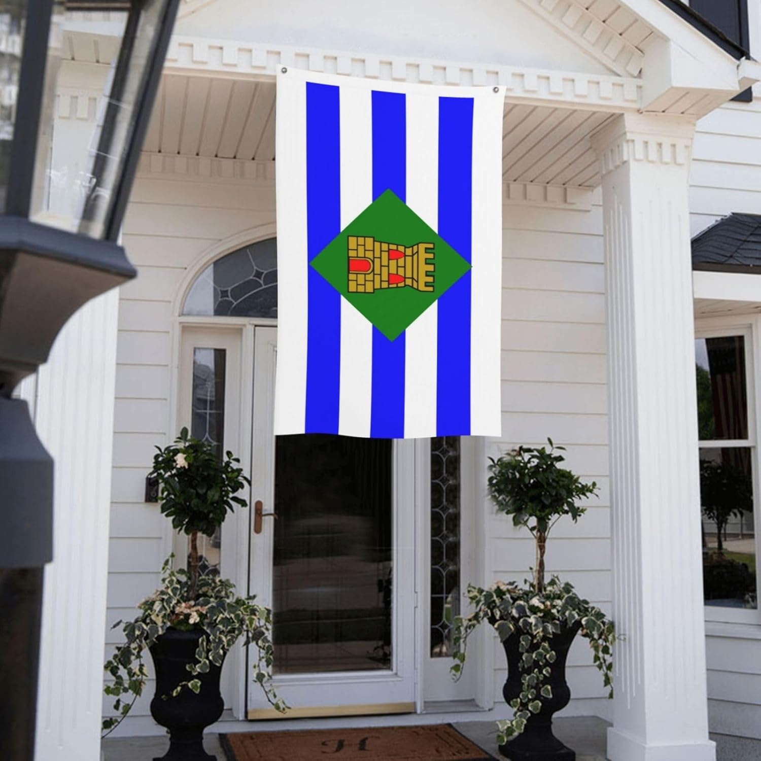 Bandera de Vieques de doble cara de 3 x 5 pies, banderas para exteriores, banderas decorativas duraderas para interiores y patio, banderas