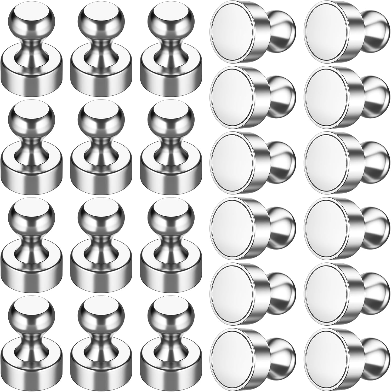 Grtard Paquete de 24 imanes magnéticos para nevera, pequeños imanes de neodimio, imanes para refrigerador, imanes de pizarra blanca, imanes de mapa,