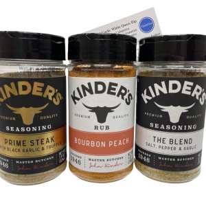 Kinders Seasoning & Rub Bundle Prime Steak, Bourbon Peach, The Blend y ThisNThat Recipe Card Kinders Seasoning & Rub Bundle Prime Steak, Bourbon Peach, The Blend y ThisNThat Recipe Card
