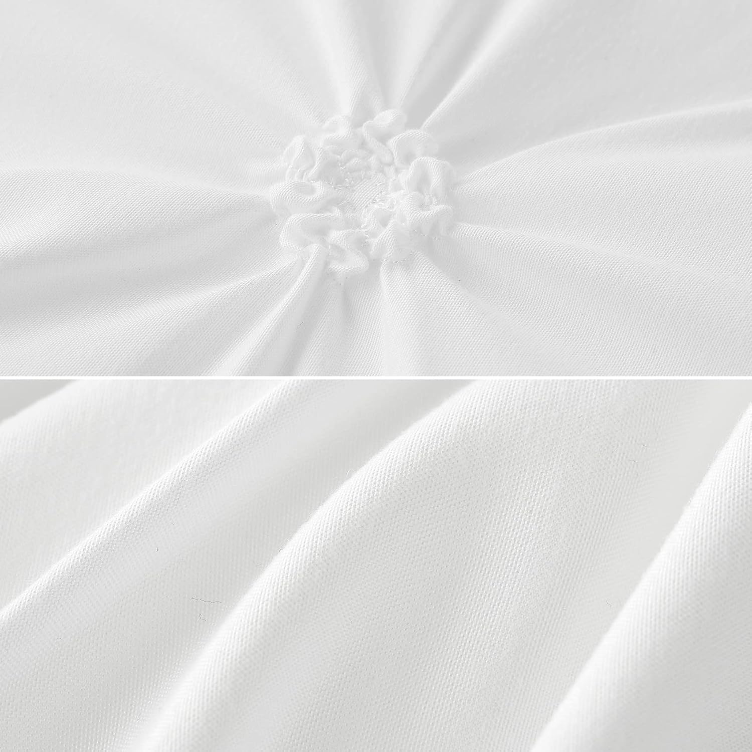 Hansleep Pintuck – Juego de edredón blanco de 7 piezas para cama en una bolsa, tamaño King con pliegues, sábanas, fundas de almohada y fundas de