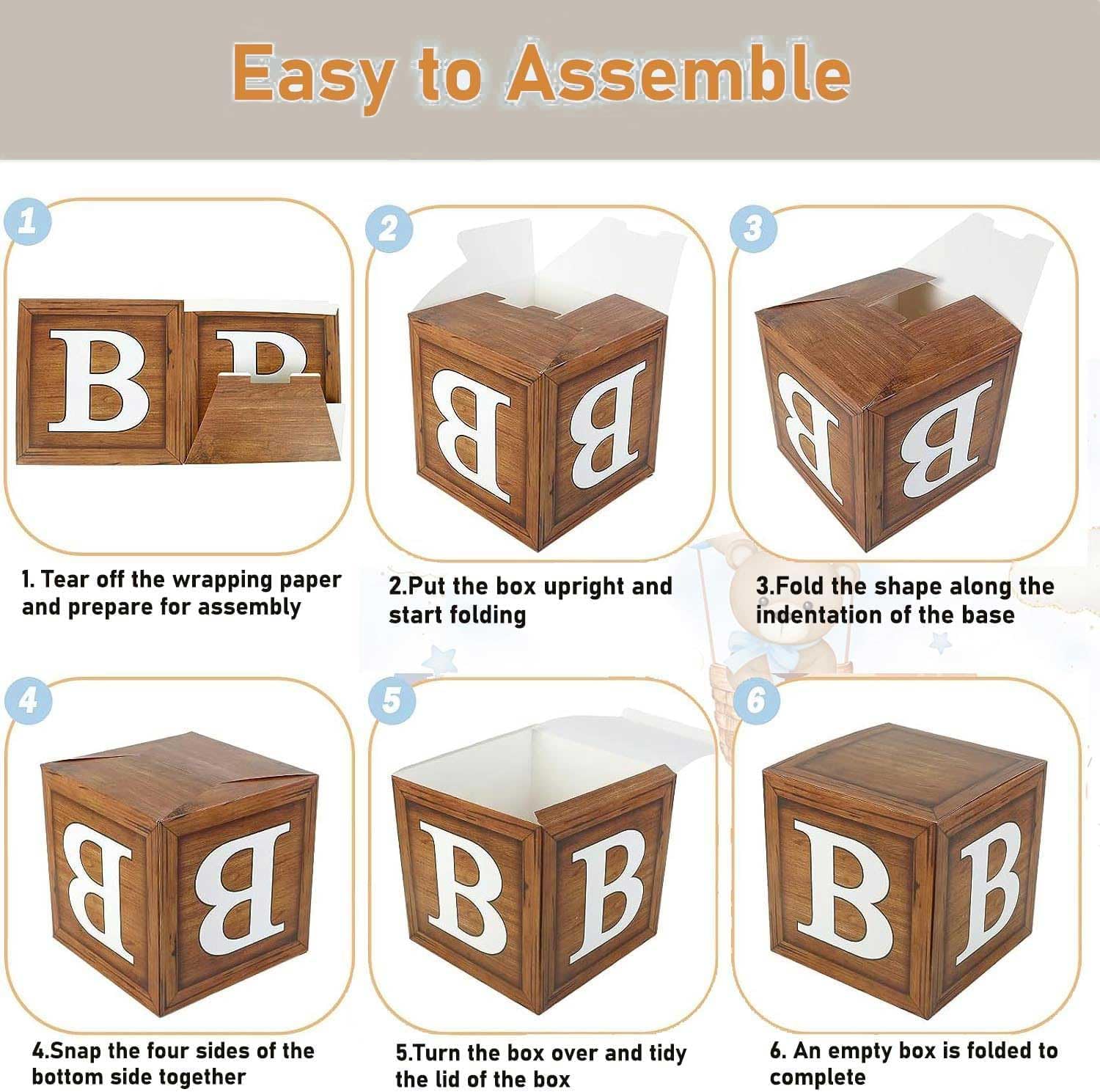Decoración de baby shower de bosque, 1 telón de fondo de animales del bosque, 4 piezas, caja de grano de madera con letra de bebé, 115 piezas, verde