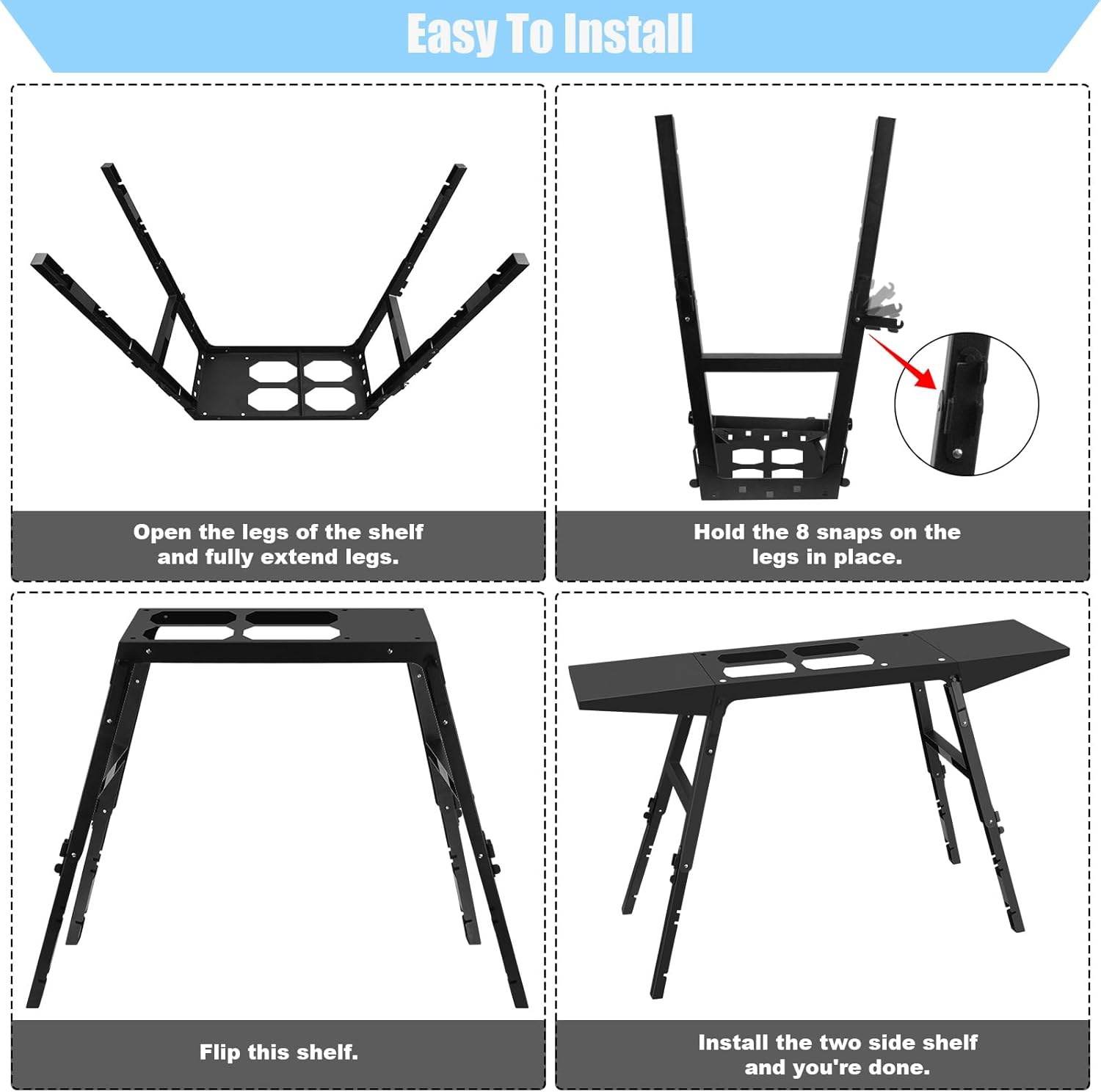 Raweao Soporte universal portátil para parrilla, soporte para parrilla Blackstone de 17 o 22 pulgadas de propano con dos estantes laterales, ideal