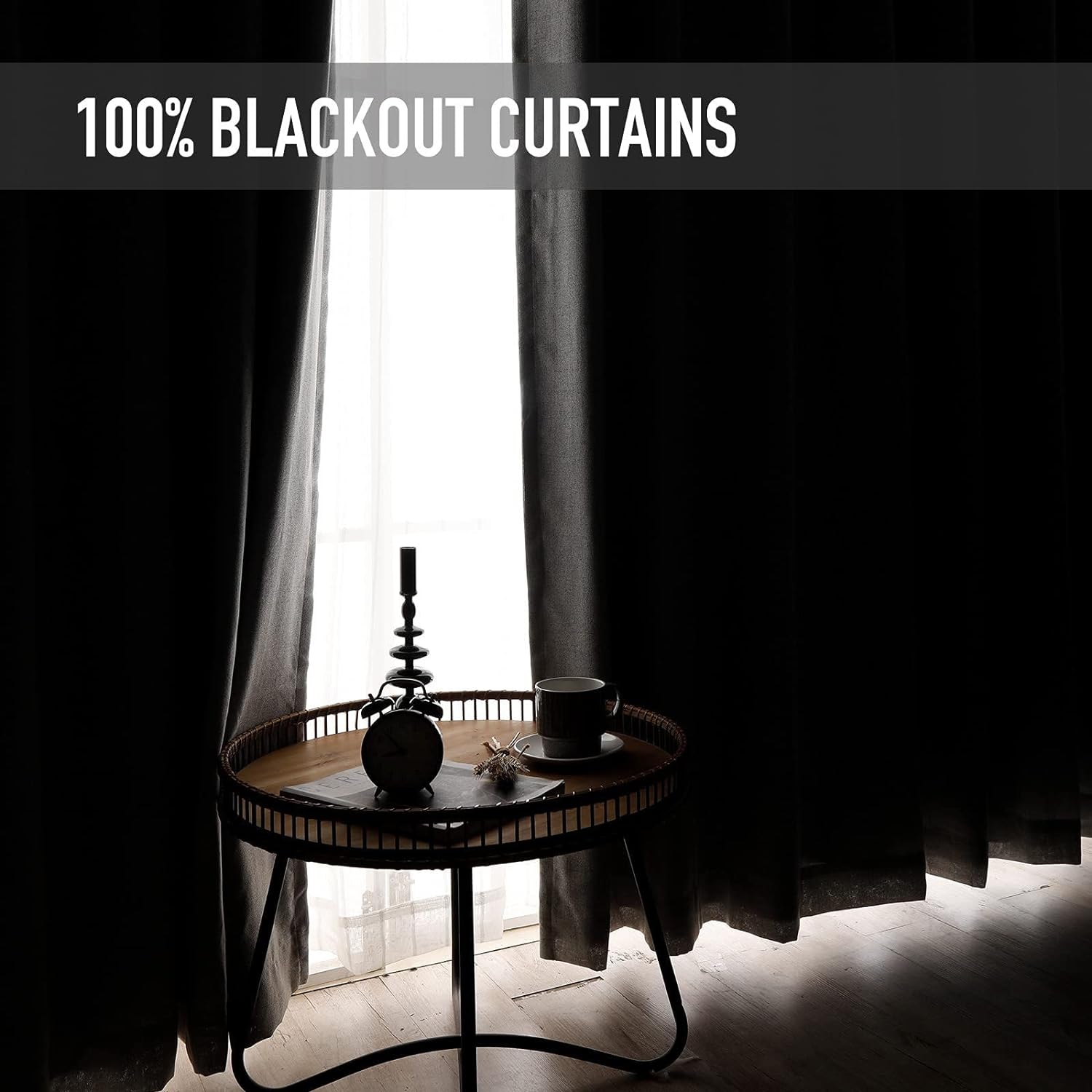Cortinas 100% opacas para puerta corrediza, cortinas de lino con textura extra anchas de 63 pulgadas de largo, cortinas con ojales para sala de