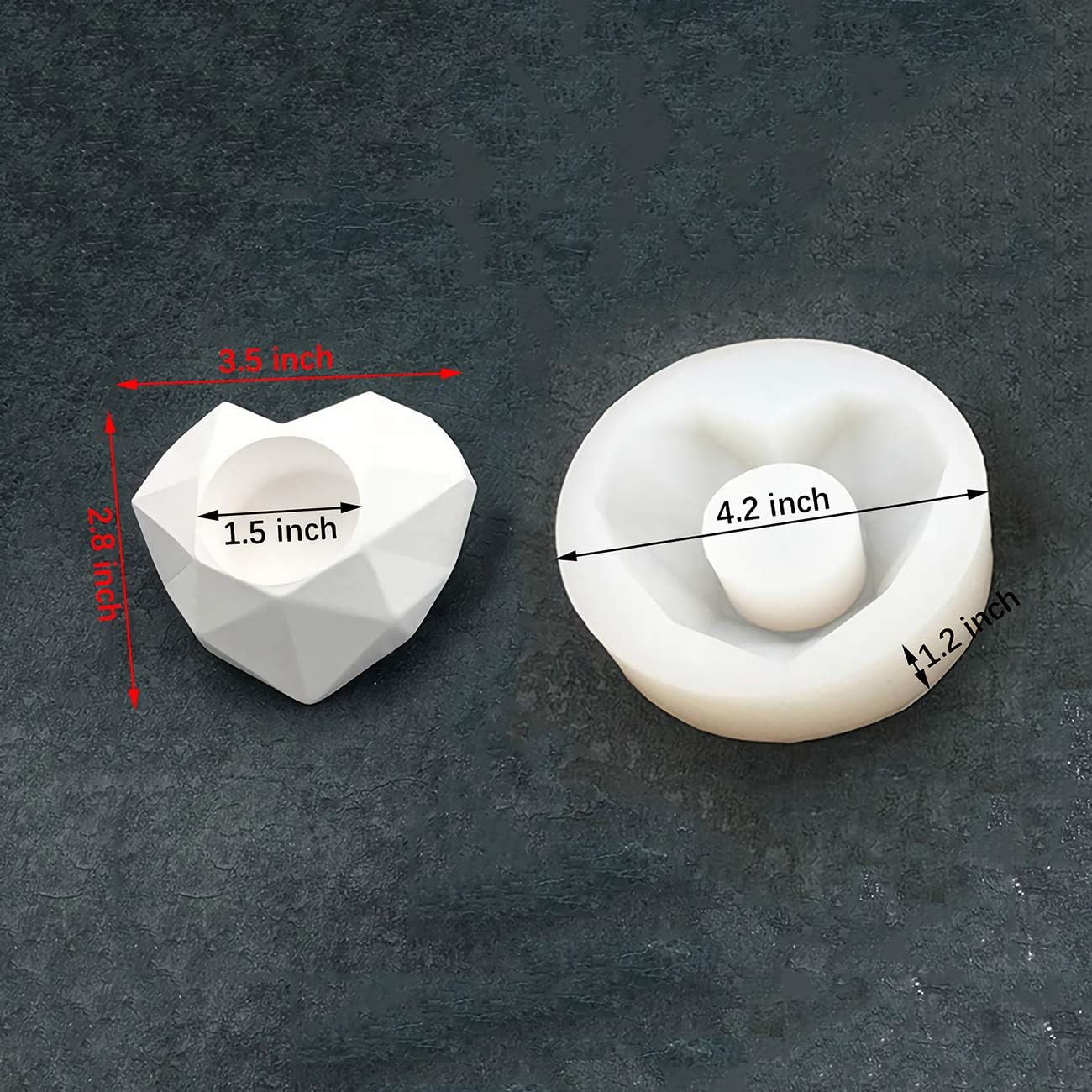Molde de silicona para plantas suculentas DIY, forma de diamante, para hacer caramelos, chocolate, candelabro, jabón, hielo