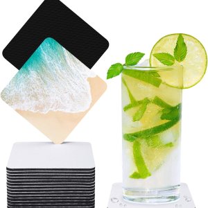 Portavasos en blanco para sublimación, 50 unidades, almohadillas de goma cuadradas blancas para manualidades, sublimación, transferencia de calor, Portavasos en blanco para sublimación, 50 unidades, almohadillas de goma cuadradas blancas para manualidades, sublimación, transferencia de calor,