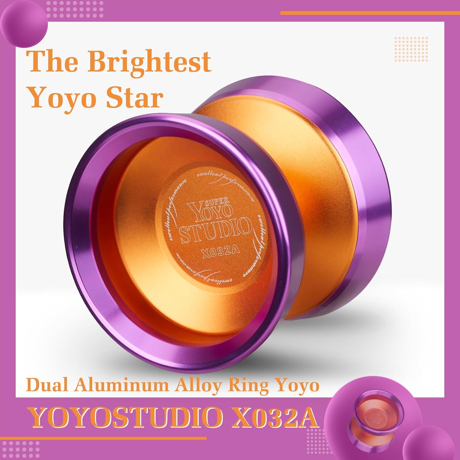 YOYOSTUDIO Yoyo Yoyos profesionales bimetálicos con doble anillo de aleación de aluminio, trucos profesionales yoyos para adultos, yoyo bimetálico