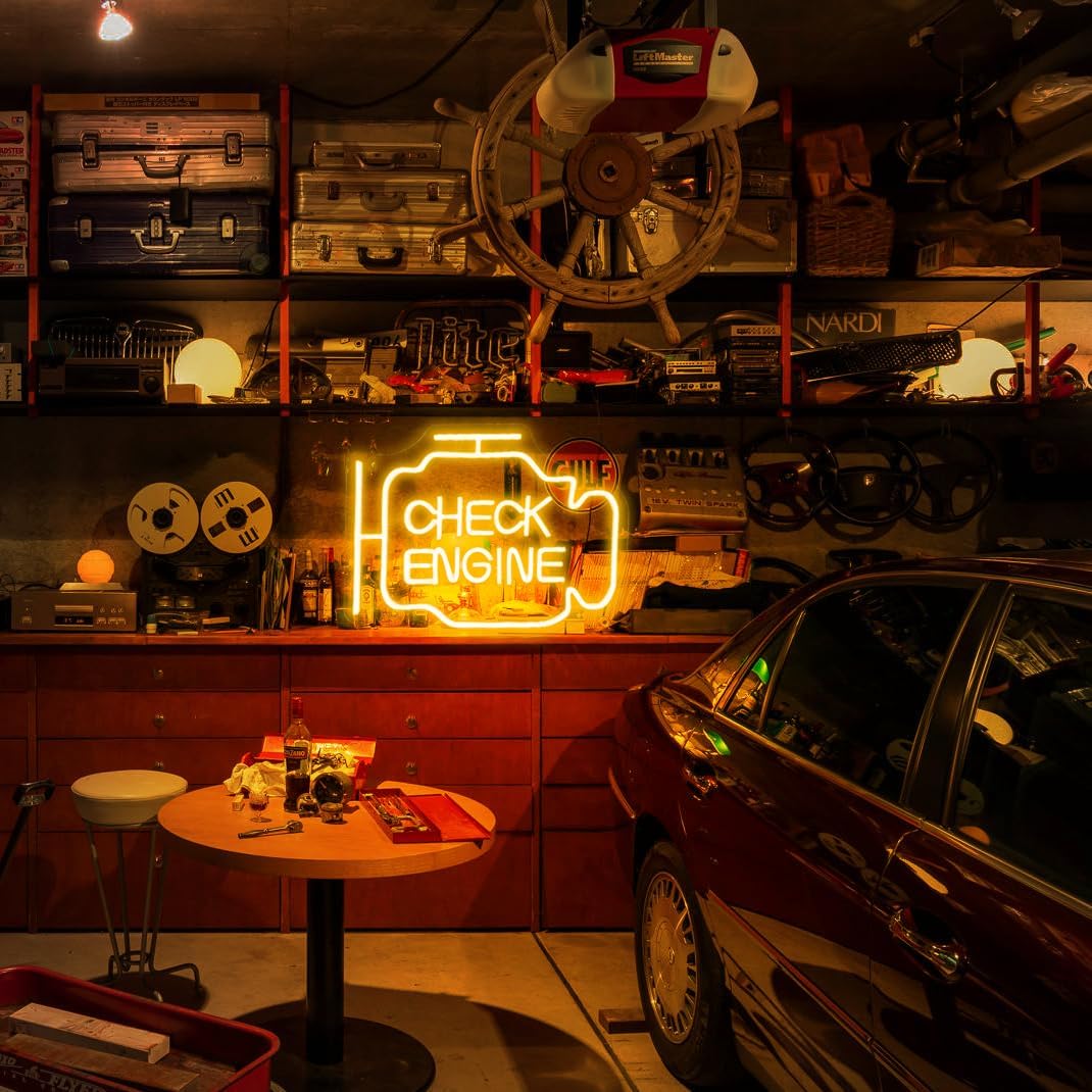 Letrero de neón LED para garaje, taller de reparación de automóviles, sala de juegos, bar, club, hombre, cueva, regalos de cumpleaños, letrero de