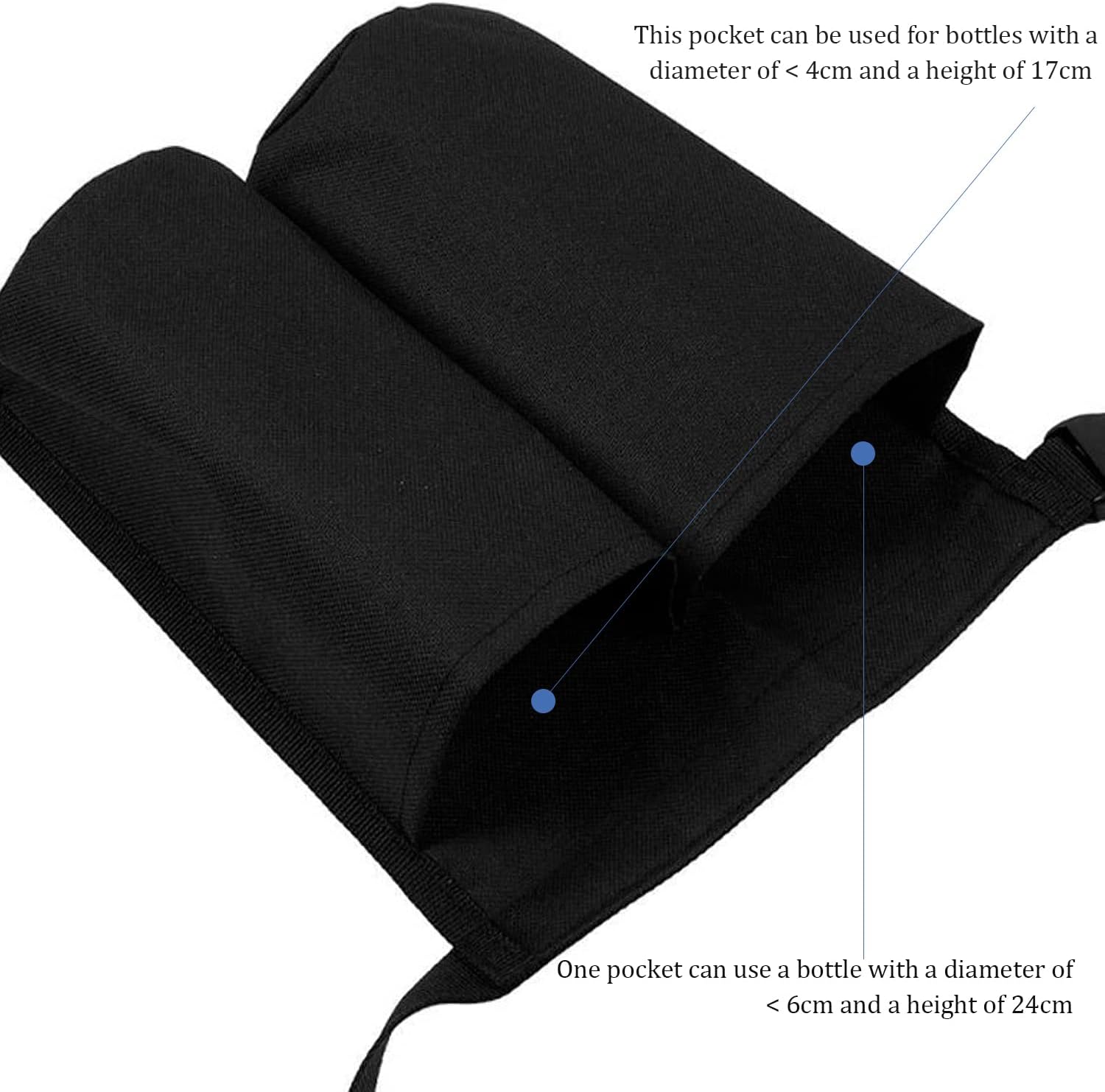 Pacify Funda de masaje con 2 bolsillos, bolsa de botella de aceite ajustable para loción de masaje para terapeuta