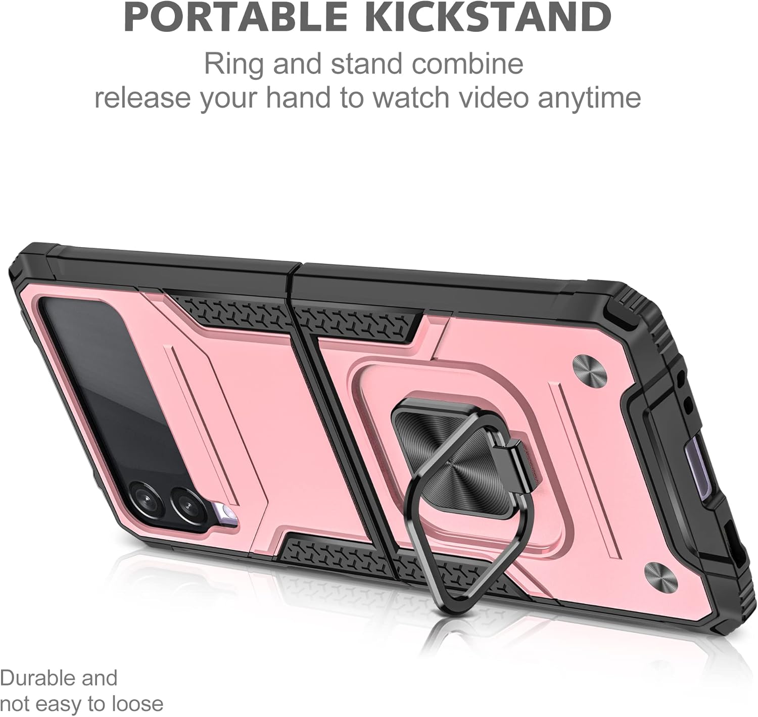 AYMECL Funda para Z Flip 3, Samsung Galaxy Z Flip 3, grado militar, doble a prueba de golpes, con función atril, funda protectora para Samsung Z