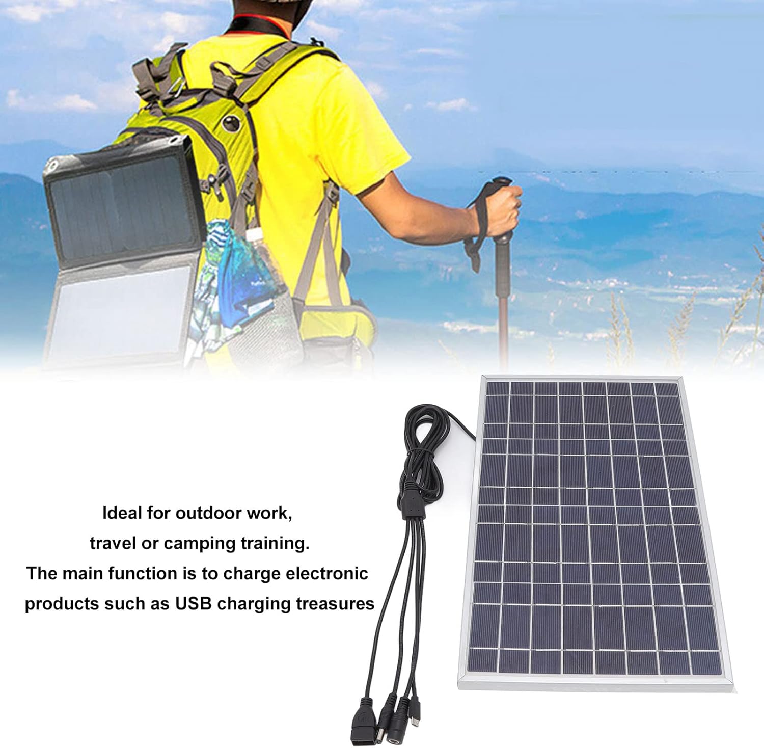 8V 15W Panel Solar Usb Energía Solar Carga de Alta Eficiencia Carga Treasure Cargador de Voltaje de Carga Potencia 8V 15W Panel Solar de Alta
