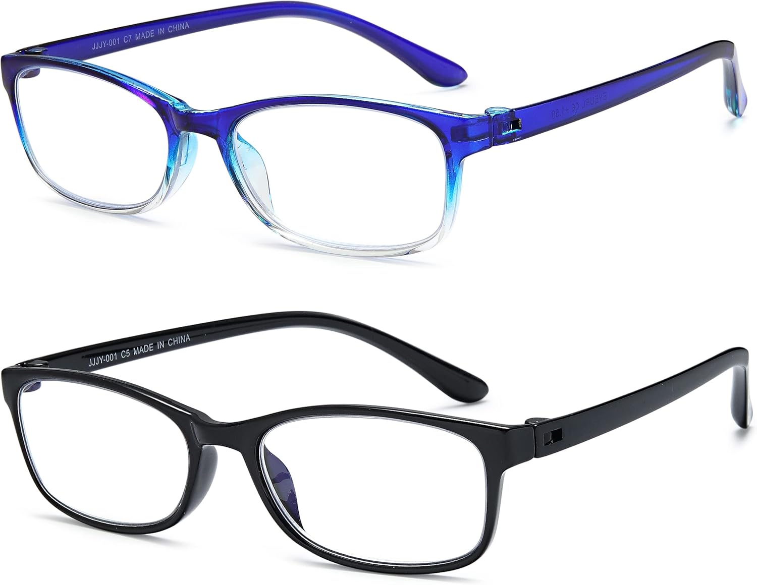 EYEURL Gafas de lectura para hombres y mujeres, lentes de bloqueo de luz azul que reducen la fatiga ocular, paquete de 2 unidades, marco TR90 ligero