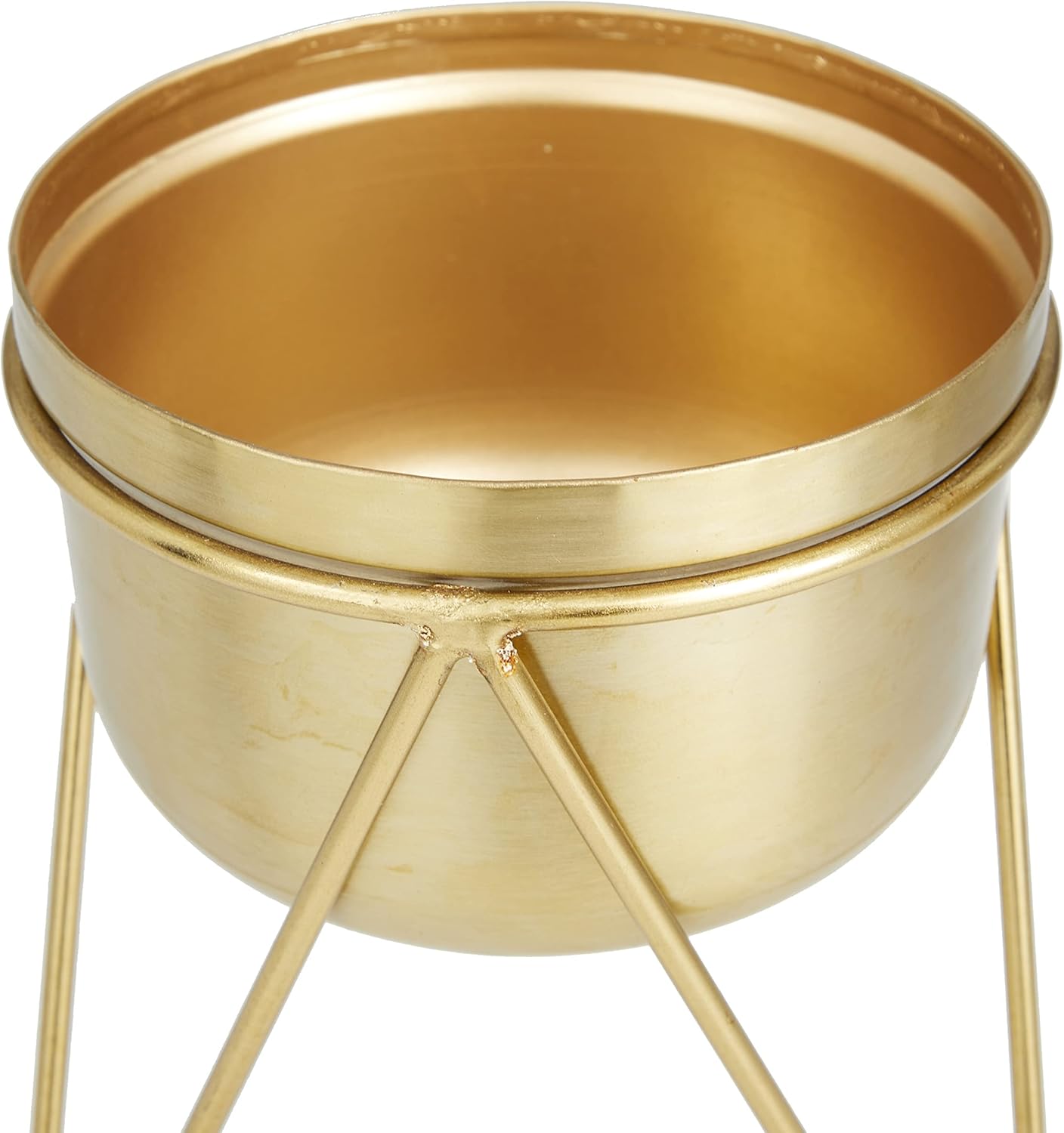 CosmoLiving by Cosmopolitan Maceta de metal para interiores y exteriores, maceta pequeña con soporte extraíble, juego de 2 macetas de 7 pulgadas, 7