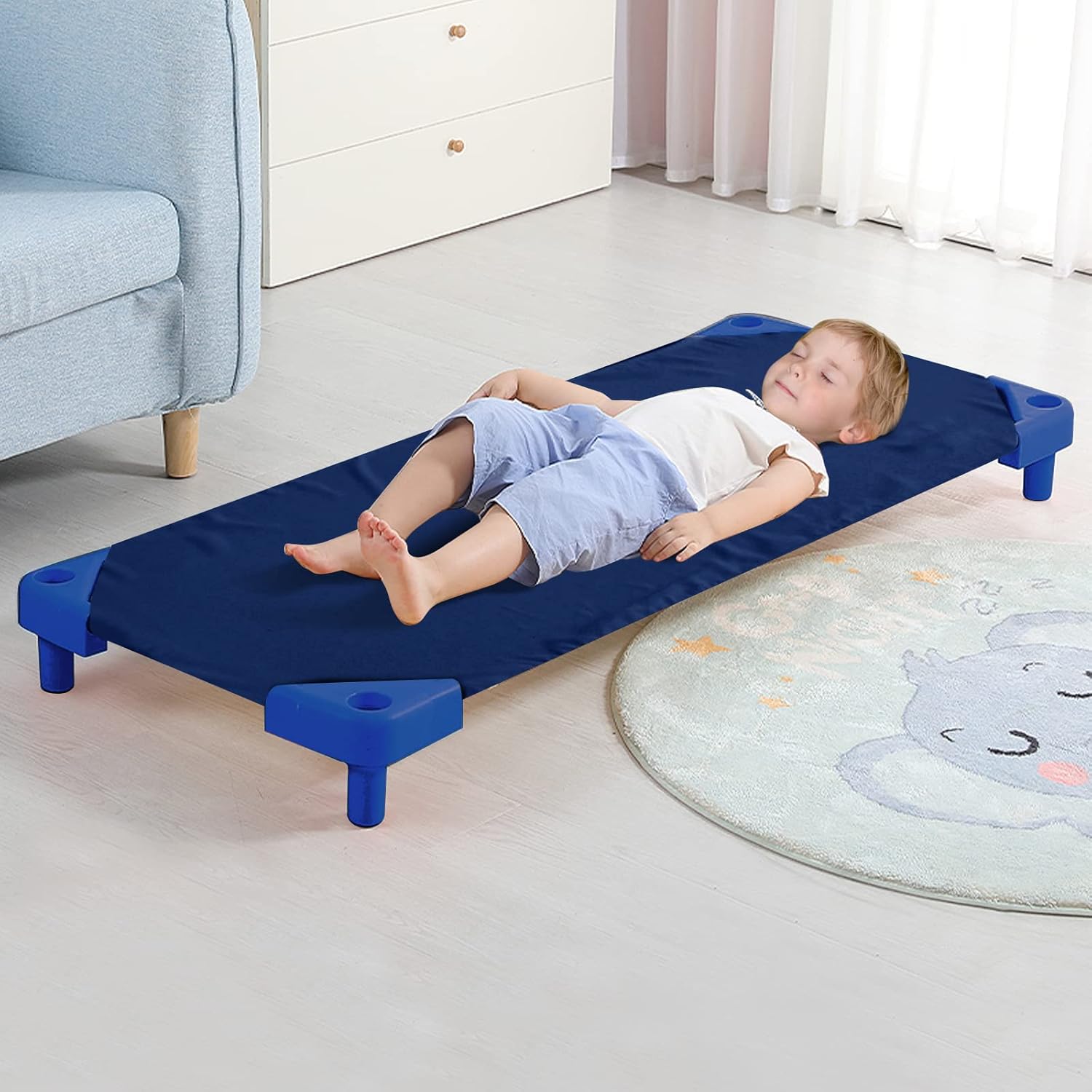 Sábana para cuna de guardería para niños, sábana de microfibra transpirable para niños y niñas, azul marino, 23 x 40 pulgadas