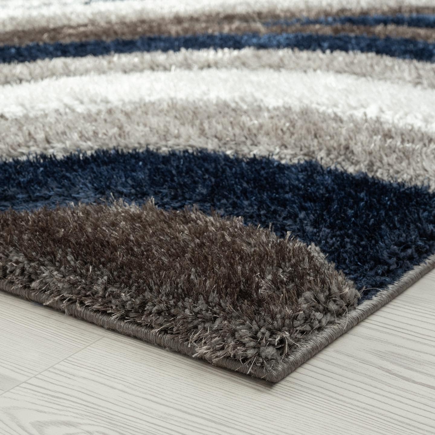 LUXE WEAVERS Lantanas Collection 7070 – Alfombra geométrica moderna de 5 x 7 pulgadas, color azul marino