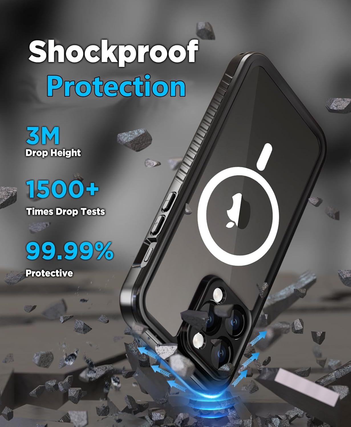 Unitedtime – Funda magnética para iPhone 14 Pro, impermeable, con protector de pantalla integrado, compatible con MagSafe a prueba de golpes, a