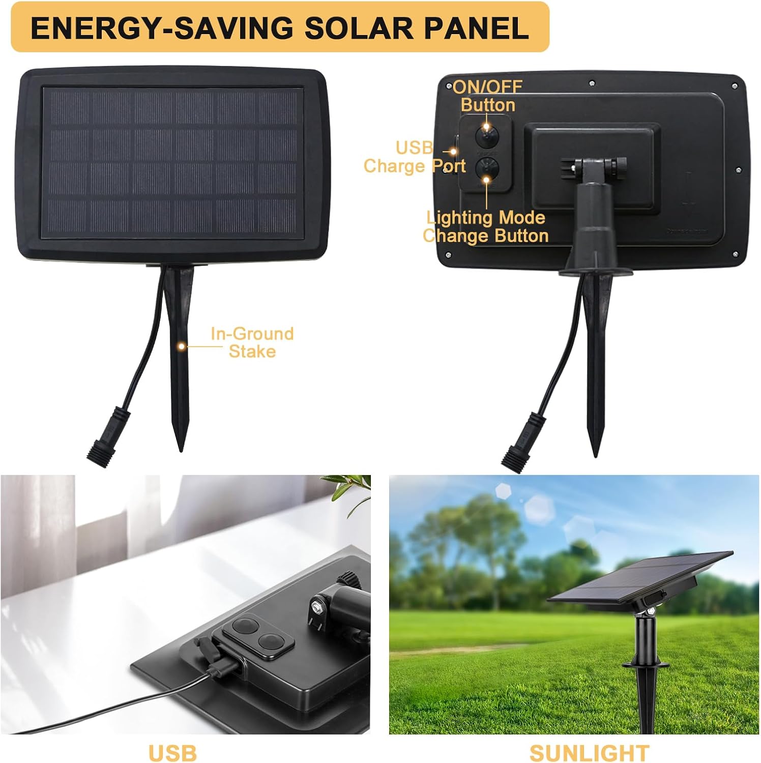 COOS BAY Tira de luces solares para exteriores G40 de 25 pies con 25 bombillas inastillables (2 de repuesto), 4 modos de iluminación para jardín,