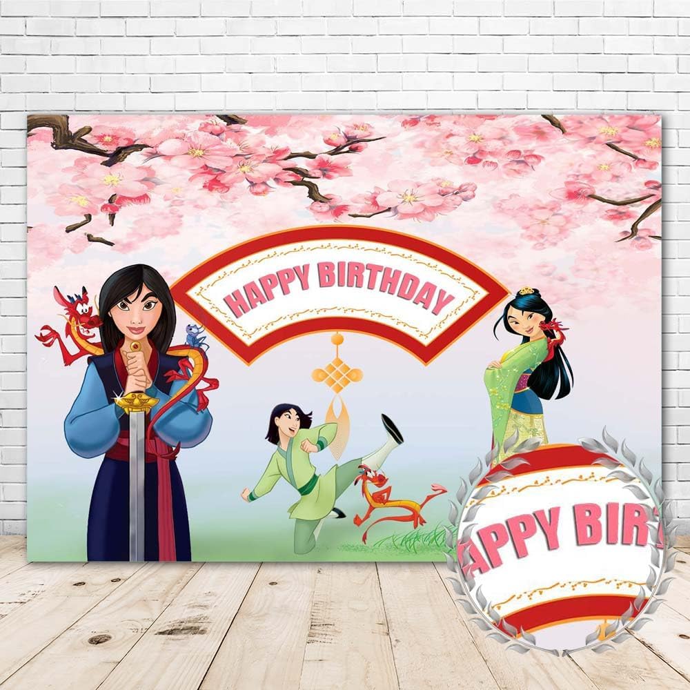 Mulan – Pancarta de vinilo con texto en inglés “Wild One” para sesión de fotos de 5 x 3 pies, fondo rosa para niña de 1er cumpleaños, decoración de