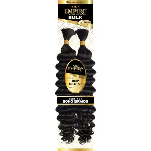 Sensationnel Empire – Cabello trenzado a granel, cabello humano Empire Deep Bulk de 22 pulgadas con para trenzas bohemias sin nudos u ondas sueltas Sensationnel Empire – Cabello trenzado a granel, cabello humano Empire Deep Bulk de 22 pulgadas con para trenzas bohemias sin nudos u ondas sueltas