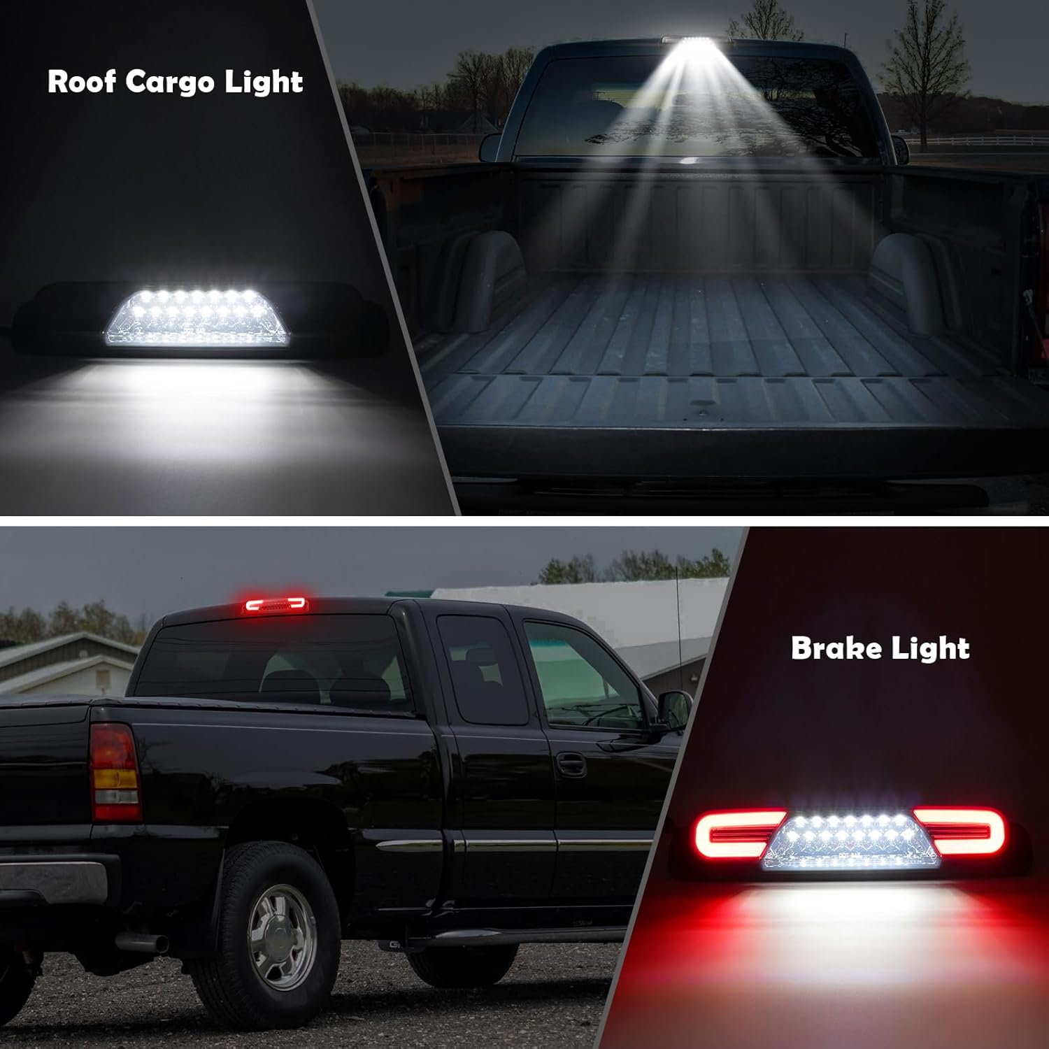 Tercera luz de freno LED compatible con Silverado Sierra 1999-2007 1500 2500 3500 HD Classic, tercera luz de freno de reemplazo, luz de freno