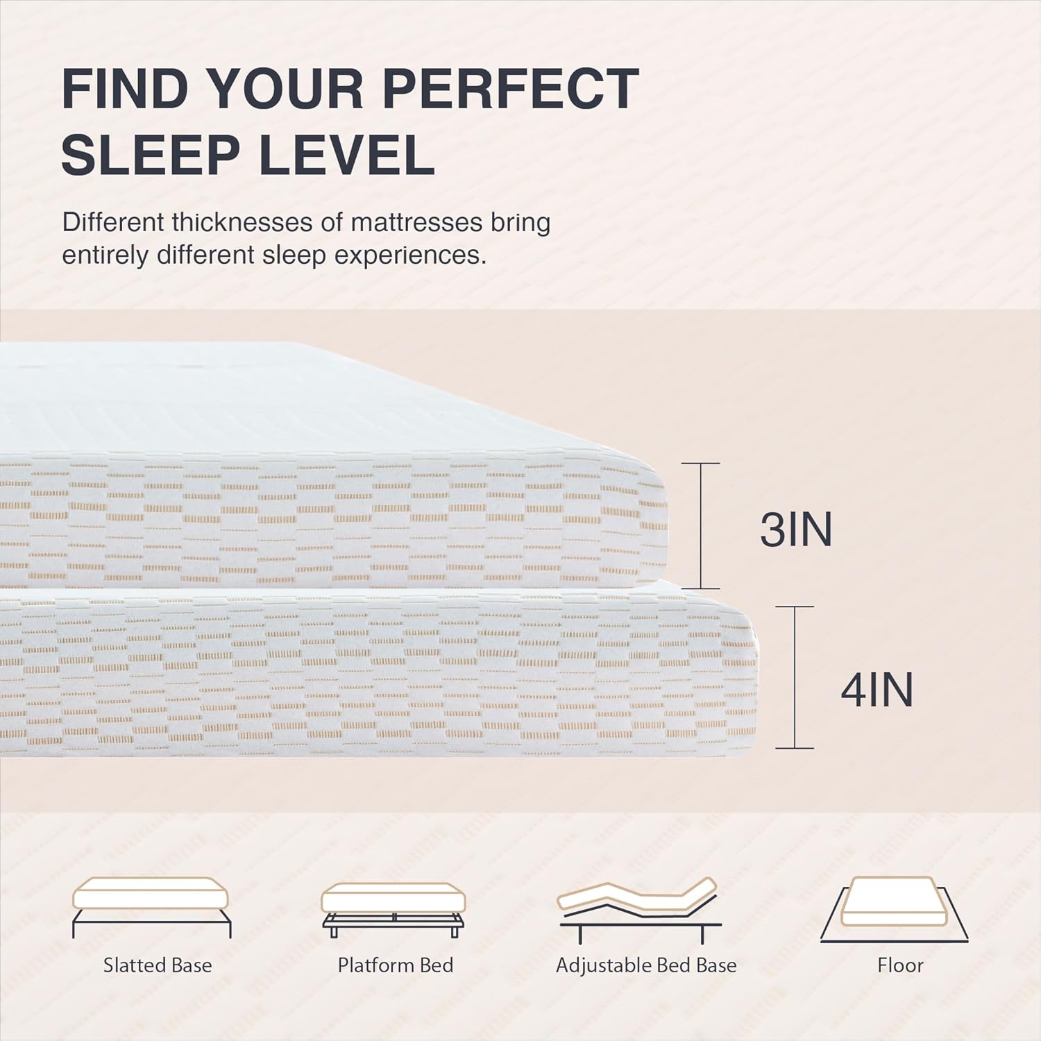 Colchón plegable, cubrecolchón de espuma viscoelástica triple portátil de 4 pulgadas, certificado CertiPUR-US, con funda lavable, cama de invitados