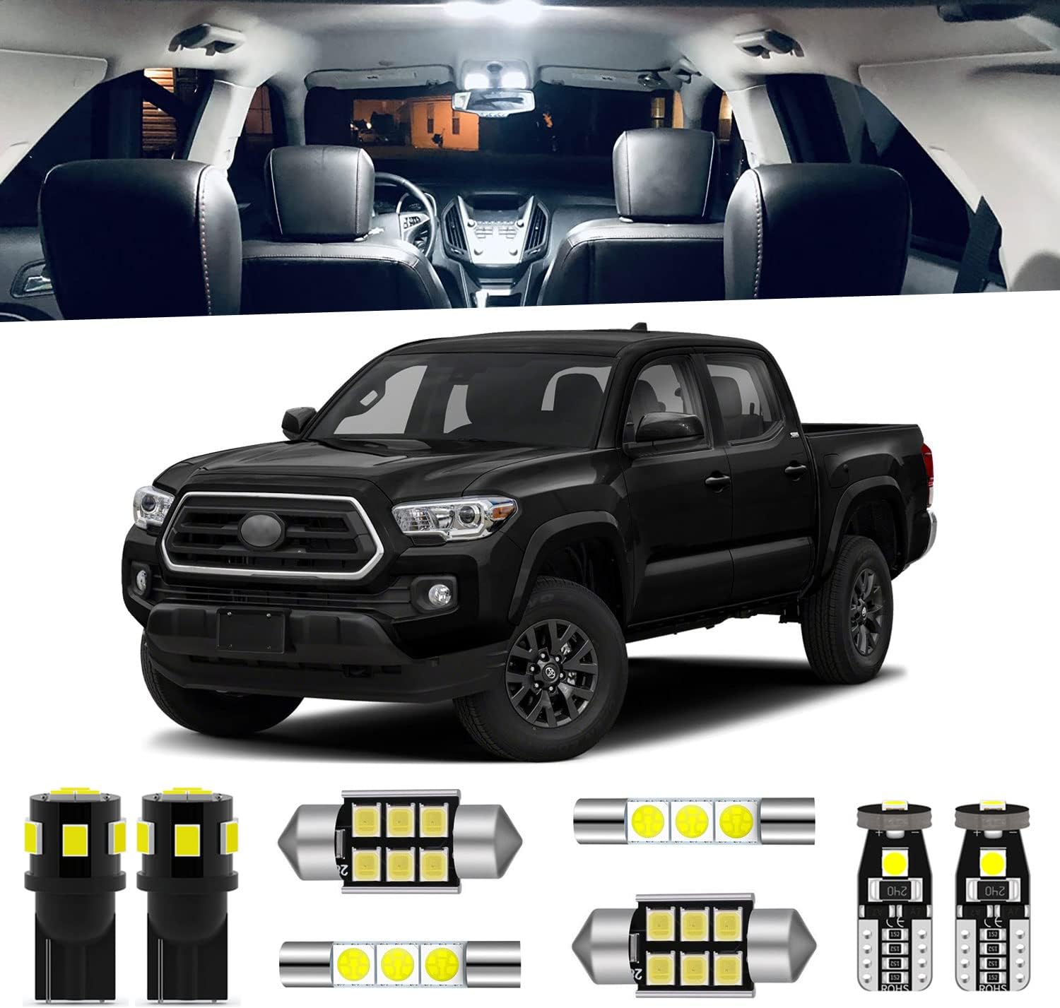 Kit de 10 luces LED blancas Tacoma para Toyota Tacoma 2005 2006 2007 2008 2009 2010 2011 2012 2013 2014 2015 2016 2017 2018 2019 2020 2020 20020