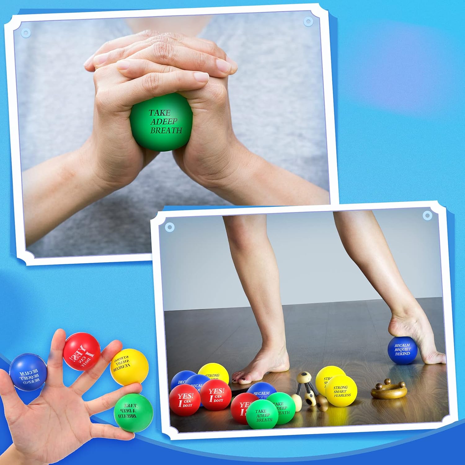 100 bolas motivacionales para el estrés, bolas de espuma coloridas, bolas inspiradoras para aliviar el estrés, citas, paquete de bolas pequeñas para