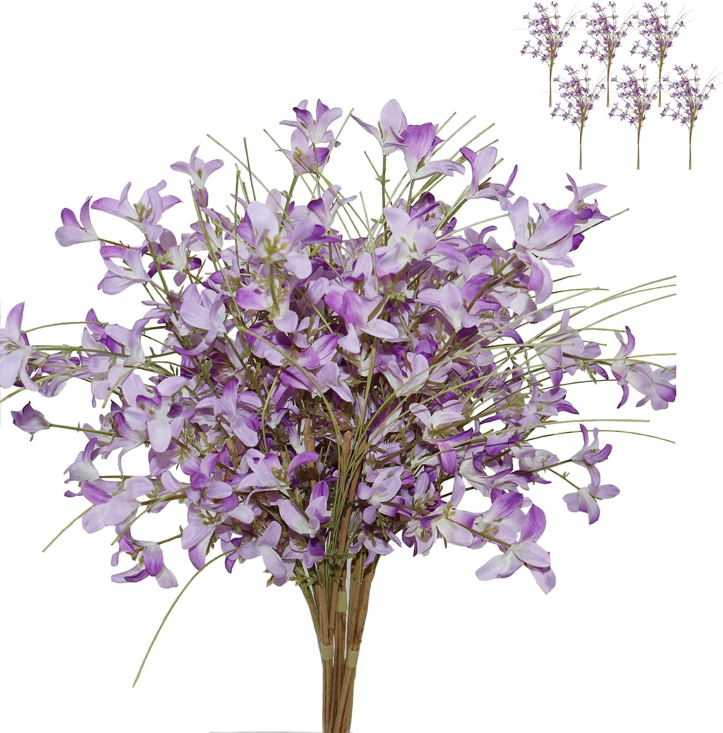 BINFEN 24 flores silvestres rústicas de primavera y verano de 16 pulgadas con tallos para manualidades o jarrón, centros de mesa de casa de campo,