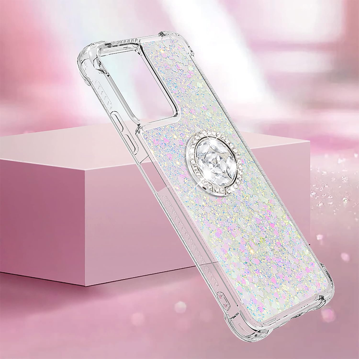 CCSmall Funda brillante transparente brillante con purpurina para Xiaomi Redmi Note 12 5G (no 4G), cubierta de arena movediza líquida fluida con