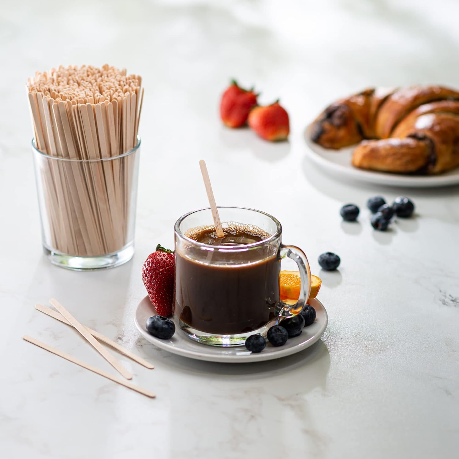 Comfy Package, 500 unidades Agitadores de café de madera de 5.5 pulgadas, palitos de madera
