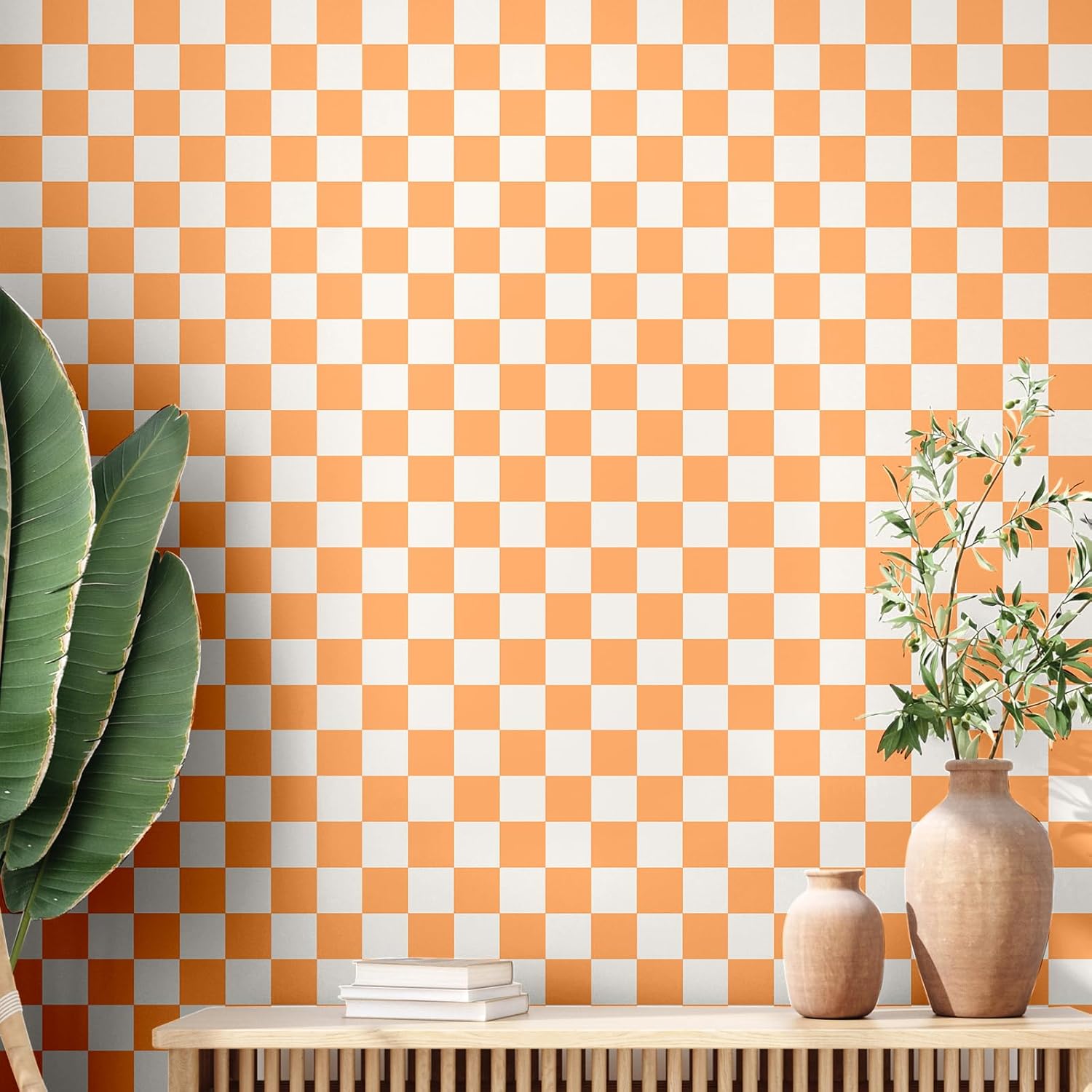Papel tapiz retro de tablero de ajedrez para despegar y pegar, papel tapiz de verano a cuadros, extraíble, decoración decorativa a cuadros para