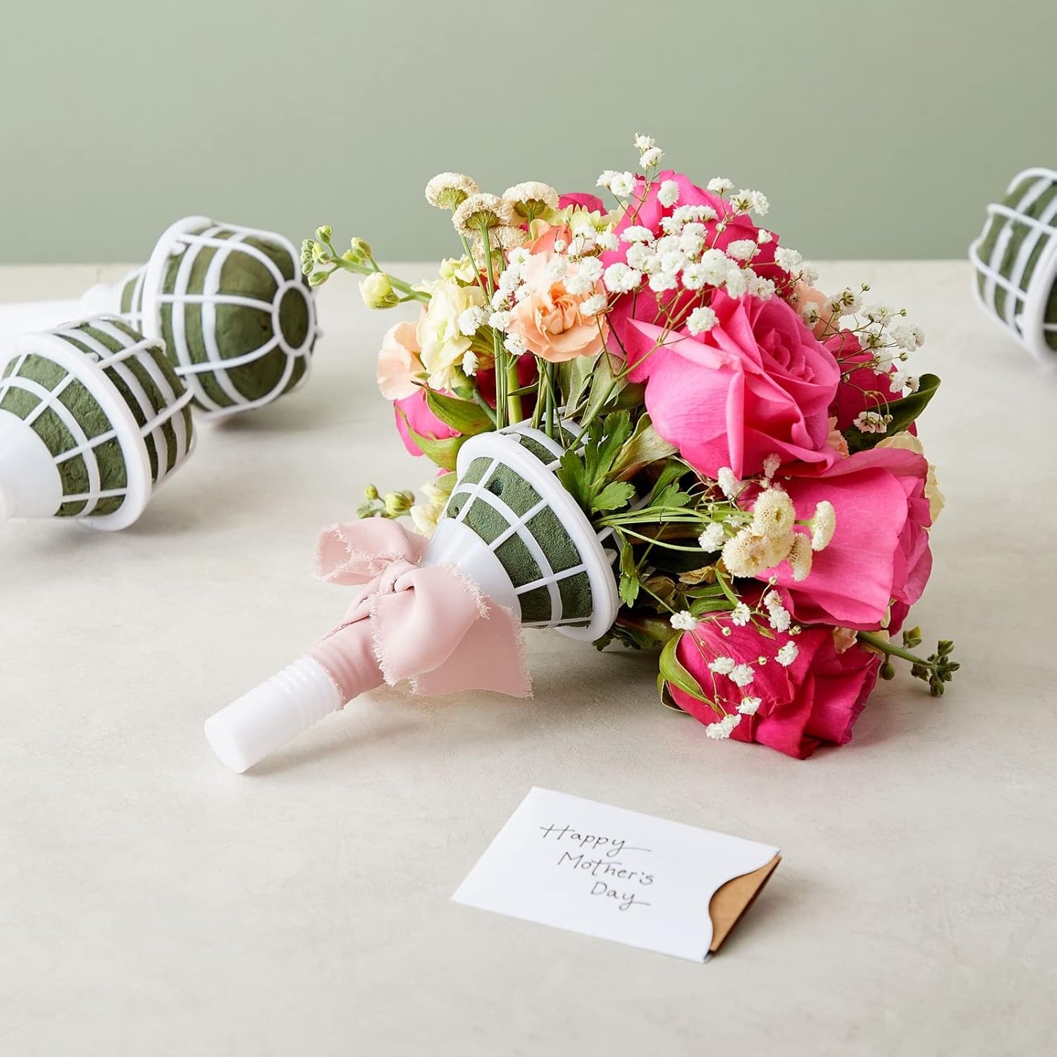 Juvale Paquete de 6 soportes de espuma para ramos, ideales para flores frescas, decoración de bodas, arreglos florales y proyectos de jardinería,