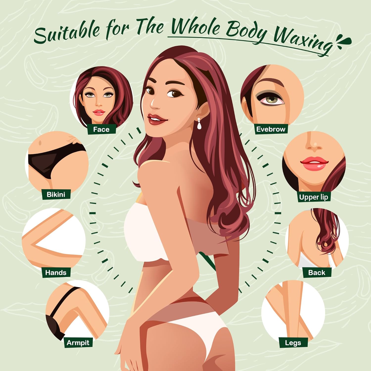 Cuentas de cera, granos de cera dura de 1 libra para depilación de piel sensible, cera de aloe para cuerpo completo, bikini, cara, cejas, espalda,