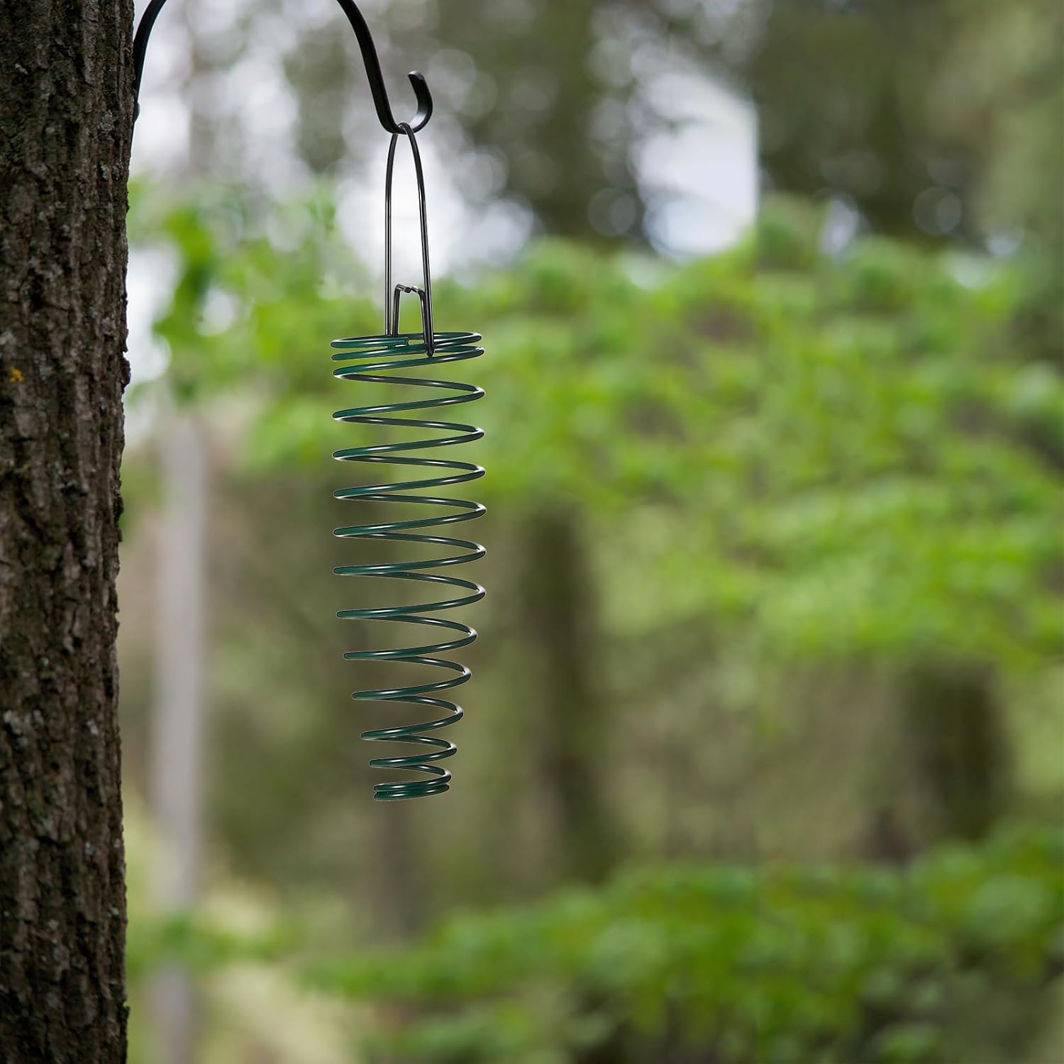 Comedero para mazorcas de maíz con cadena de extensión de 35 pulgadas para ardillas y otros suministros de alimentación en el patio trasero (3