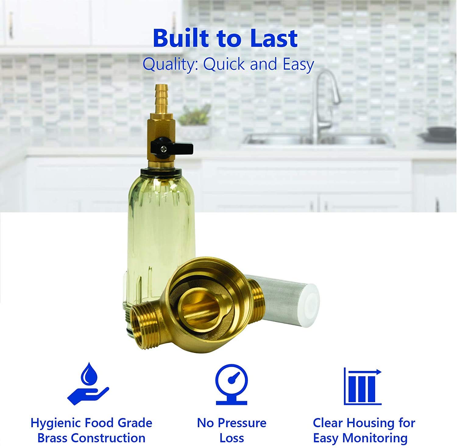 Express Water Filtro de agua para sedimentos para toda la casa, sistema de filtración de agua giratorio para el hogar, cartucho de filtro de