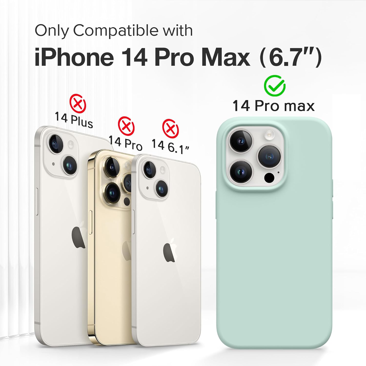 GONEZ Funda de silicona para iPhone 14 Pro Max, compatible con Magsafe, con 2 protectores de pantalla + 2 protectores de lente de cámara, silicona
