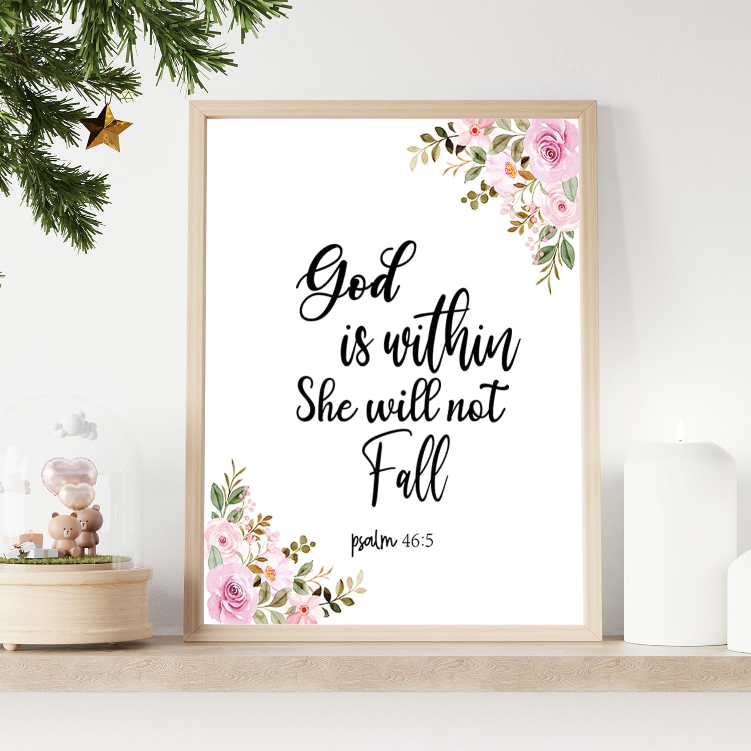 Pósteres de arte de pared con versículo bíblico de flores, decoración de pared cristiana, decoración de pared de las Escrituras, la Biblia para