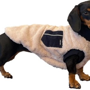 D DOGGY STAR Suéter de perro salchicha para perros, ropa de forro polar cálido, abrigo de invierno (XS, bolsillo azul marino) D DOGGY STAR Suéter de perro salchicha para perros, ropa de forro polar cálido, abrigo de invierno (XS, bolsillo azul marino)