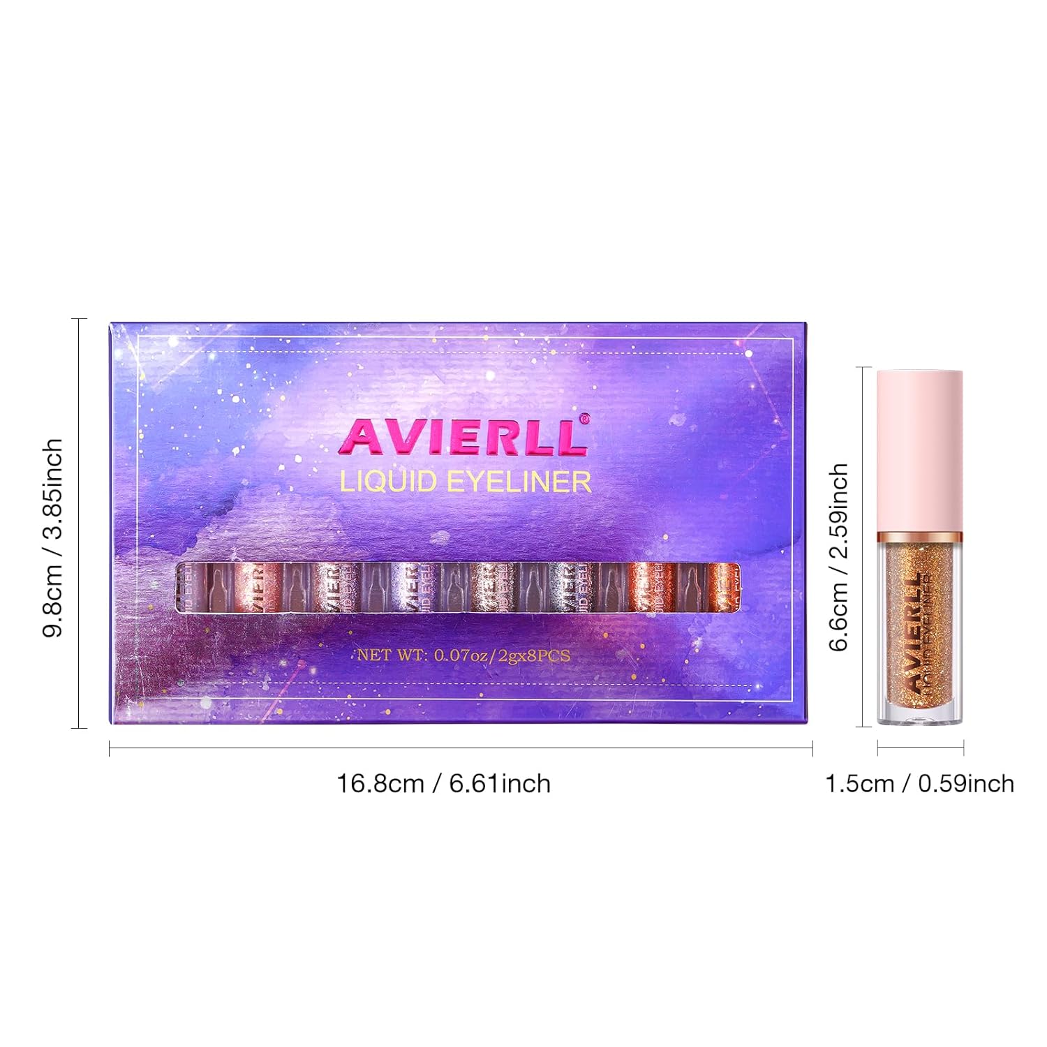 Juego de delineador de ojos con purpurina de larga duración, brillante, impermeable, delineador de ojos fácil de colorear sin manchas, maquillaje de