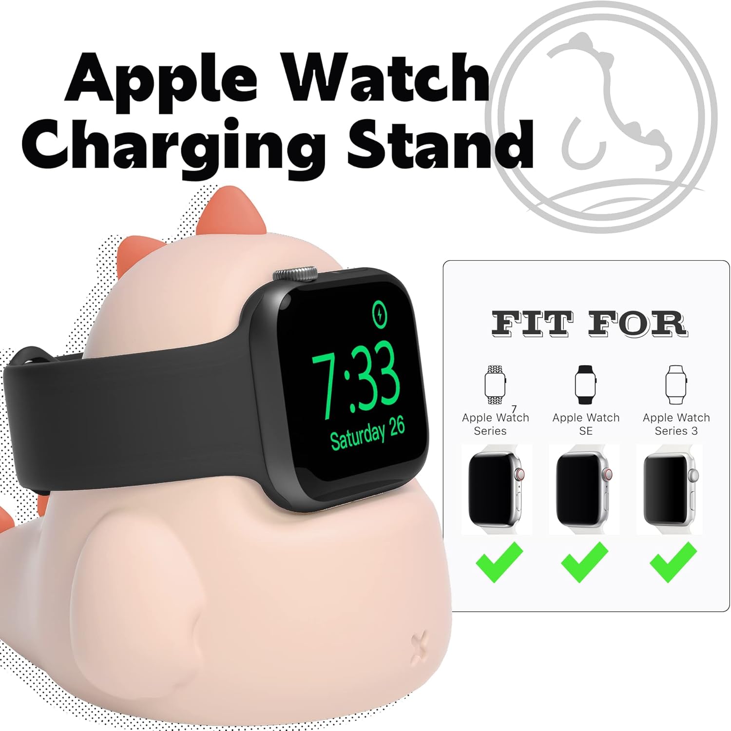 ELETIUO Soporte cargador compatible con Apple Watch Series Ultra2Ultra9876SE54321SE (1.77 pulgadas, 1.73 pulgadas, 1.65 pulgadas, 1.61 pulgadas,