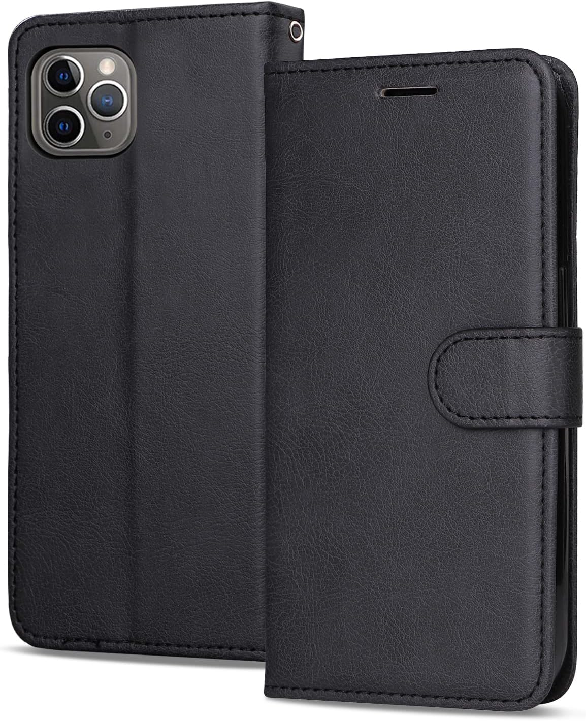 KKEIKO Funda para iPhone 11 Pro Max, funda de piel sintética tipo cartera para iPhone 11 Pro Max, funda protectora magnética con carcasa interior de