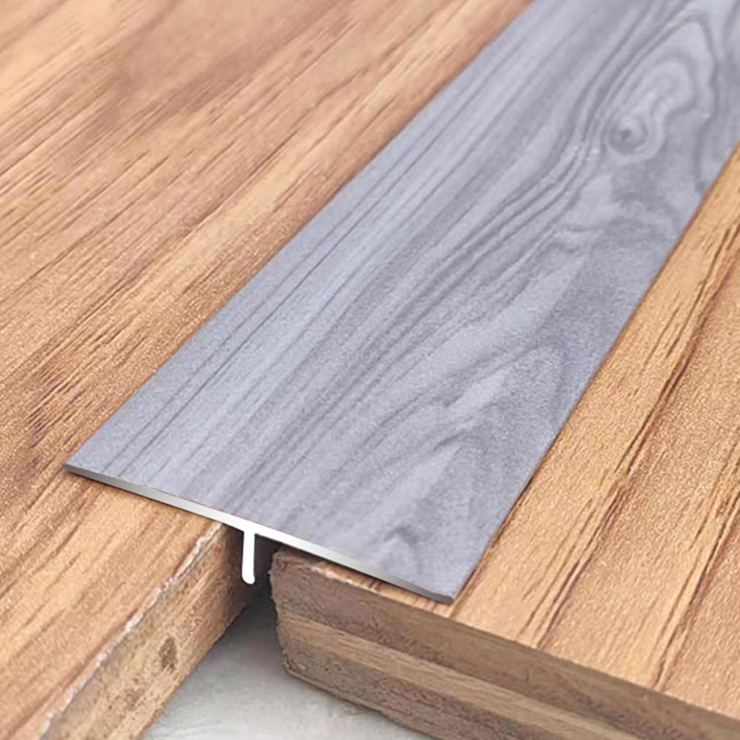 T-Molding – Tiras de transición de imitación de madera, umbral de puerta plana de alfombra a azulejo, borde de umbral autoadhesivo, tira de suelo de