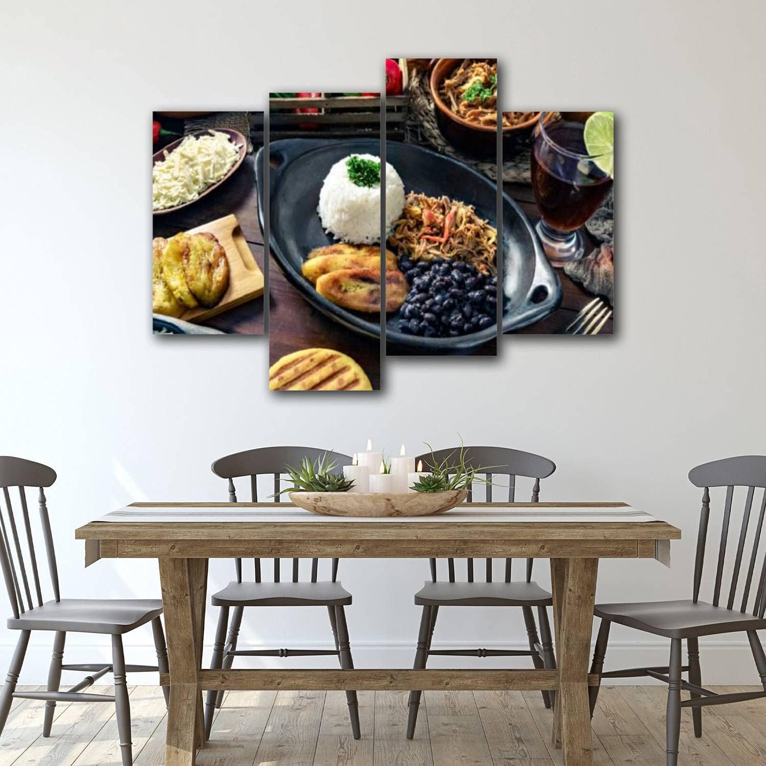 Lienzo decorativo para pared, comida tradicional venezolana, Pabellón Criollo con arepas casabe y obras de arte enmarcadas, pintura moderna,