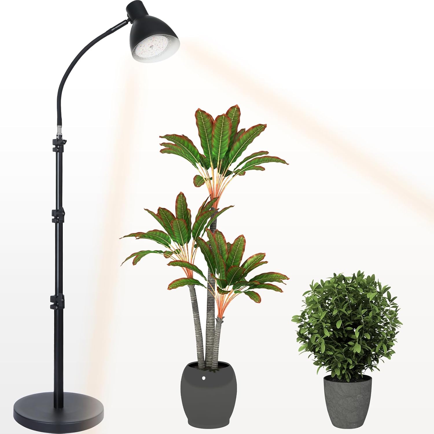 Baquler Luz de crecimiento 54 LED de espectro completo para plantas de interior, altura ajustable, 3 espectros opcionales, temporizador de 3, 9, 12