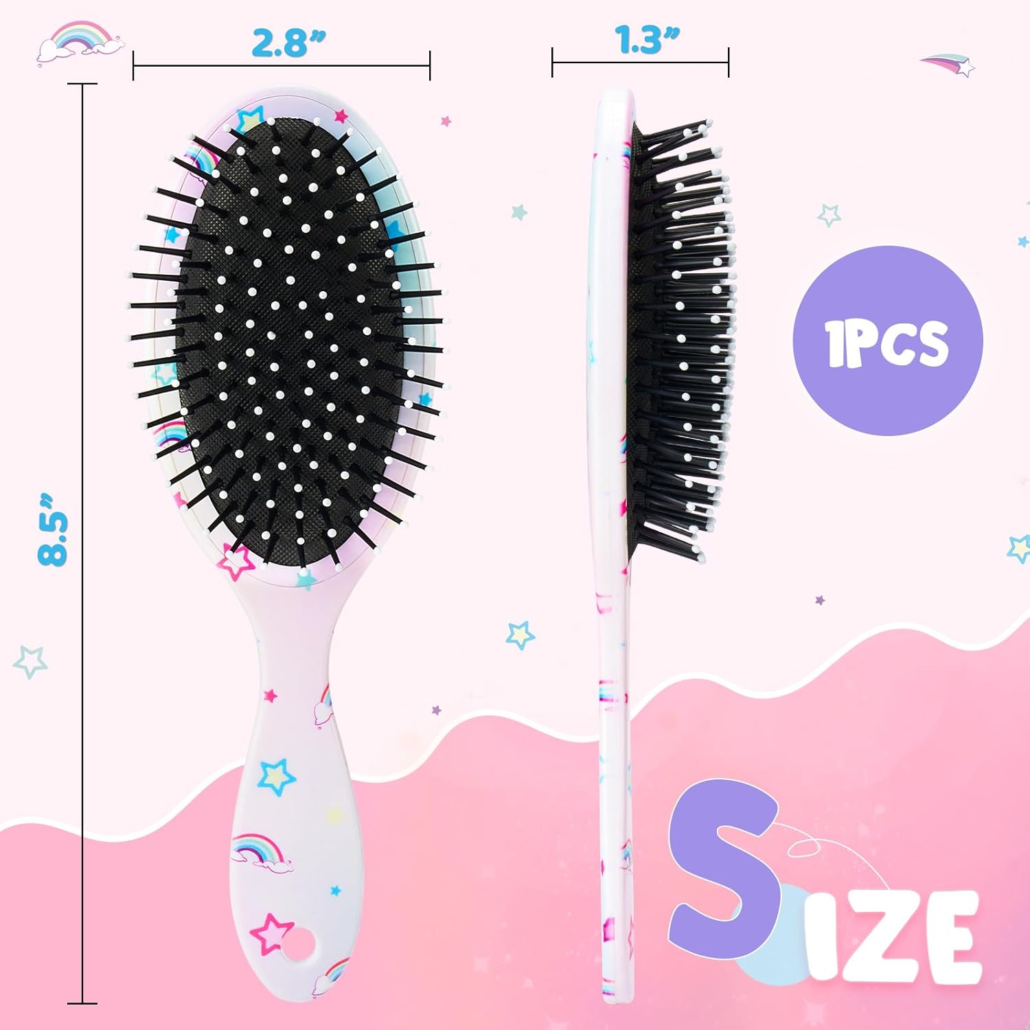Cepillo de pelo de unicornio para niños pequeños, cepillo de cabello seco y húmedo para todo tipo de cabello, cepillos de pelo para niñas y niños,