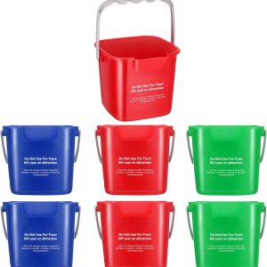 Roshtia 6 cubos de limpieza de 3 cuartos de galón, cubo cuadrado de desinfectante pequeño, cubo de detergente para el hogar, comercial, restaurante, Roshtia 6 cubos de limpieza de 3 cuartos de galón, cubo cuadrado de desinfectante pequeño, cubo de detergente para el hogar, comercial, restaurante,