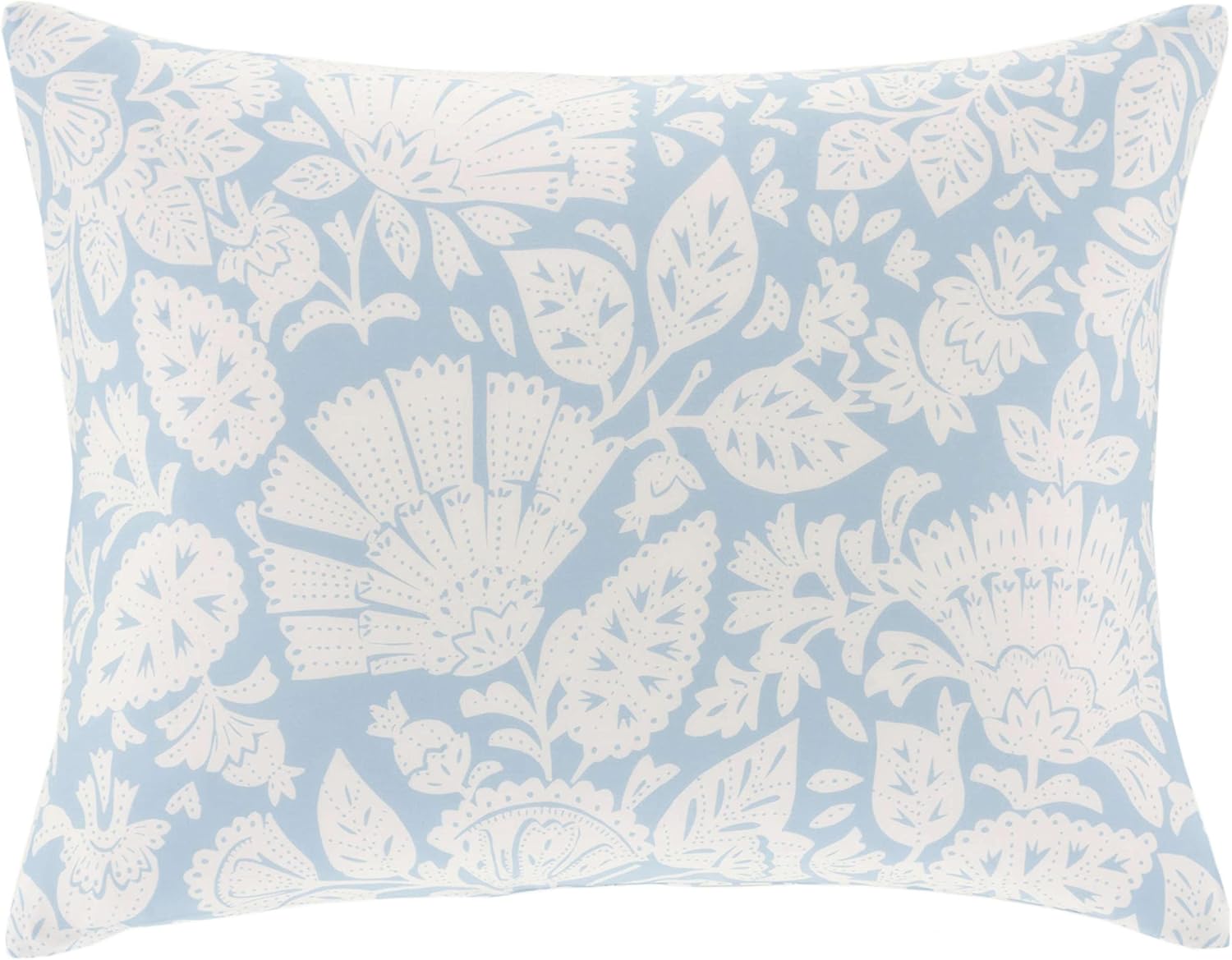 Pine Cone Hill Freya – Funda de edredón azul suave, tamaño estándar, patrón floral azulblanco