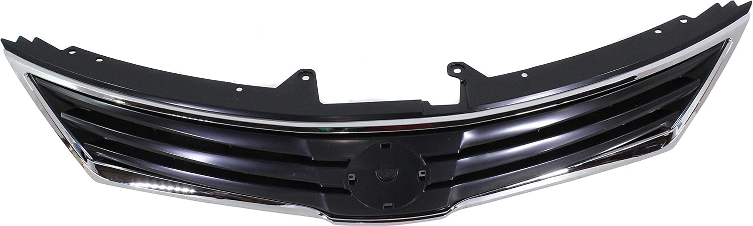 Evan-Fischer – Conjunto de parrilla compatible con Nissan Versa 2010-2012 carcasa cromadainserto negro pintado de 1.8 L Eng HatchbackSedan